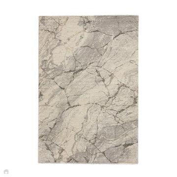 Geneva 1614 Modern Abstract Marble Textured Soft-Touch High-Density Silver/Cream Rug-Think Rugs-Rug Love - The Most Loved Rug Store
